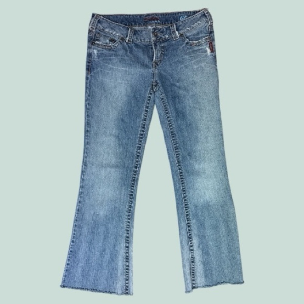 Y2K Low Rise Silver Jeans Light Blue Flare Women's Jeans Size 31